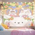 Cute Cartoon CureinsWind Xiaohongshu Bedroom Background Cloth Wall Cloth Live Tapestry Bedspread Decorative Canvas. 