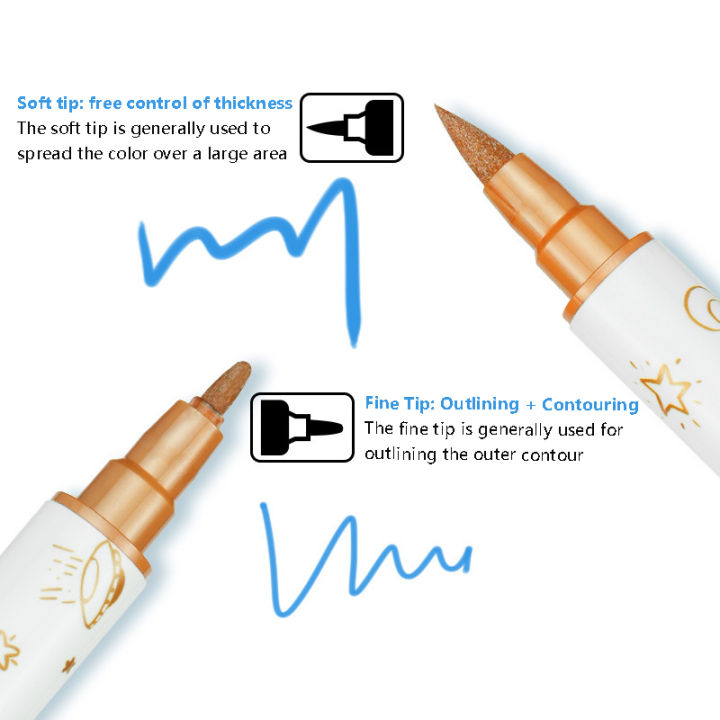 10pcs%20Metal%20Glitter%20Markers%20Dual%20Brush%20and%20Fine%20Tip%20Pen%20For%20DIY%20Album%20Scrapbooking%20Craft%20Supplies%20Ceramic%20Stone%20Birthday%20Gift%20-%20Image%203