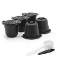 5 Reusable Capsules Refillable Coffee Capsule Filter with Coffee Machines with Coffee Spoon Brush.