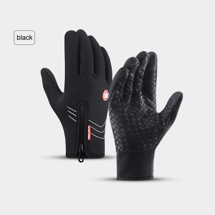 Ecocc【In stock】 Outdoor autumn and winter sports all refers to men's and women's fleece touch screen warm ski riding wind proof gloves Spot delivery