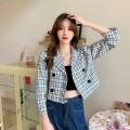 Plaid Suit Jacket for Women Autumn 2021 New Korean Version. 