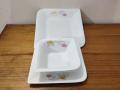 3 Pcs Square Dinner Set , 1Pcs Rice Plate, 1Pcs Vegetable Plate, 1Pcs Curry Bowl/Plate Set, 3 Pcs Ceramic Dining Denner Set Plate-White. Siam Set Dinner. CD:A80.. 