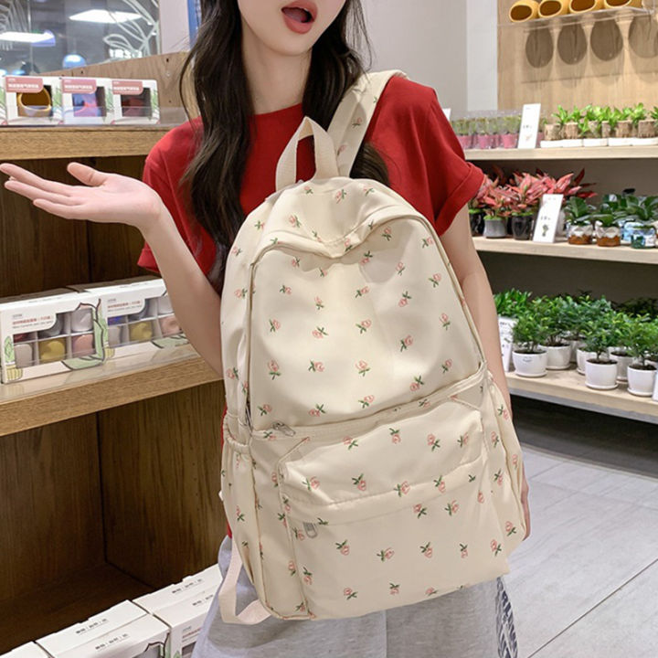 Korean%20Student%20School%20Backpack%20Floral%20White%20School%20Bags%20For%20Teenage%20Girls%20Cute%20Women's%20Backpack%20Brand%20Book%20Pack%20Nylon%20Rucksack%20-%20Image%207