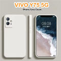 Original For VIVO Y75 5G Silicone Full Cover Case Solid Color Phone Case Cover.