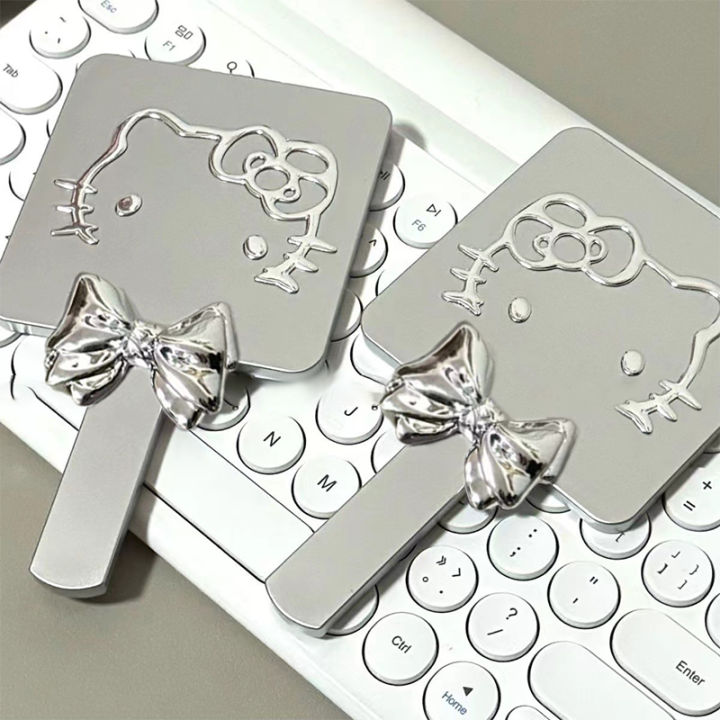 Cartoon Hello Kitty Handheld Mirror Girl Square Shape Desktop Cosmetic Portable Kawaii Make Up Mirrors Girl Birthday Gift MIRRORRR