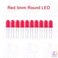 50Pcs Led Red Led 5Mm Round Led Light Emitting Diode Basic Red Light Bulbs For Electronics Project Indicator Front Panels Light Diy - Rgb Light. 