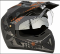 Vega Off Road Secret Full Face Helmet (Dull Black and Green, L). 