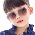 New Fashion Sunglasses for Kids Punk Oversize irregular Frameless Polygon UV400 Glasses Children Oculos De Sol Masculino. 