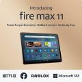 Amazon Fire Max 11 tablet, our most powerful tablet yet, vivid 11" display, octa-core processor, 4 GB RAM, 14-hour battery life, 64 GB, Gray.