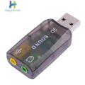 USB 2.0 Sound Card 3D USB Audio 5.1 Channel External Adapter 3.5mm.