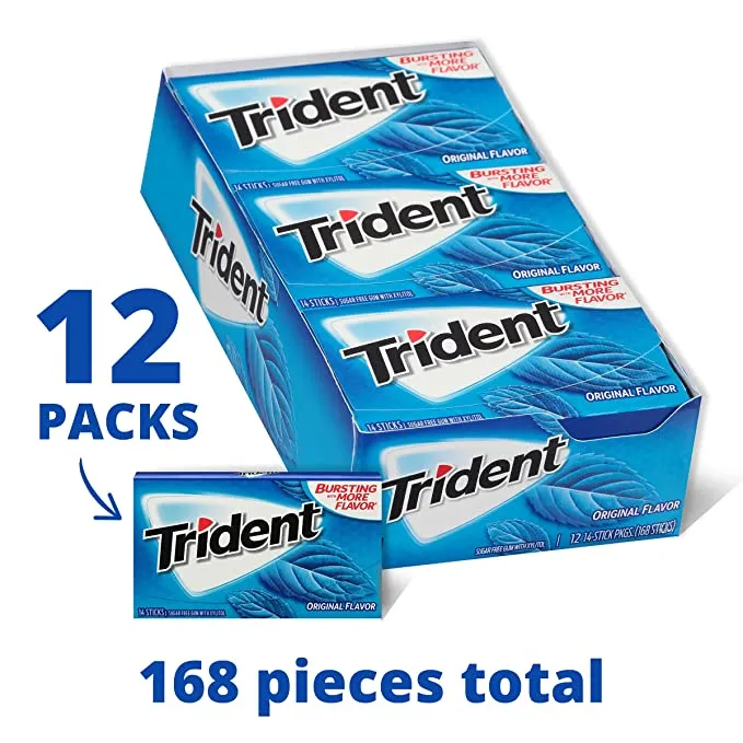 Trident%20Flavor%20Chewing%20Gum%20Full%20Box%2012%20Pack%20(14%20stick)%20-%20Image%202