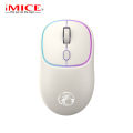 iMICE new factory direct supply 7-color luminous rechargeable Bluetooth dual-mode silent wireless mouse TYPE-C interface. 