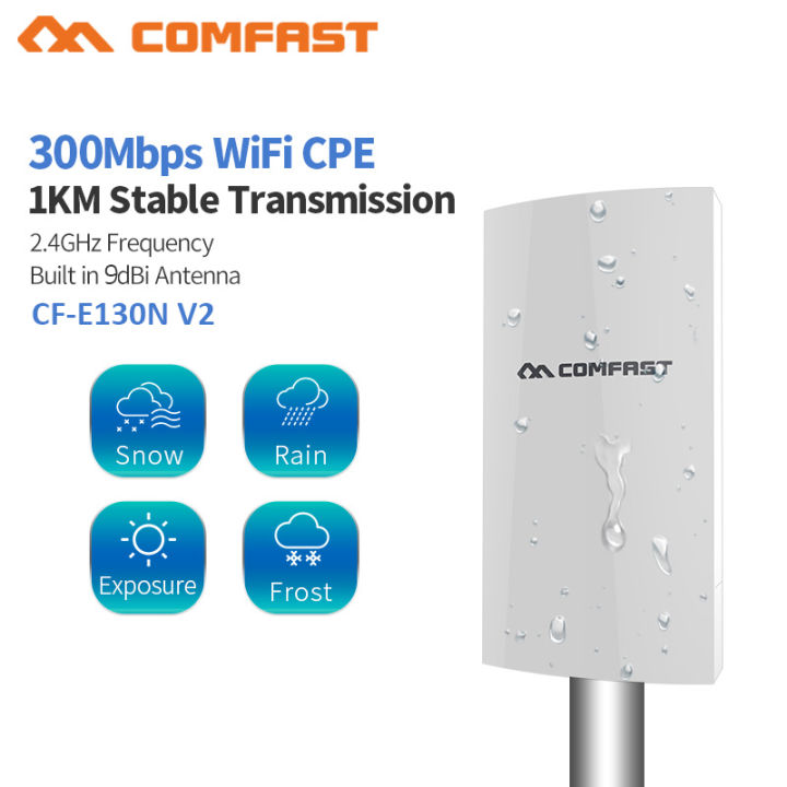 1KM WIFI Range Wireless Outdoor CPE Router Extender 2.4G 300Mbps WiFi Bridge Access Point AP Antenna WI-FI CF-E130N