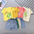 Children's short sleeve suit cotton girl new summer dress boy t-shirt shorts baby korean half sleeve children's clothes wholesale. 