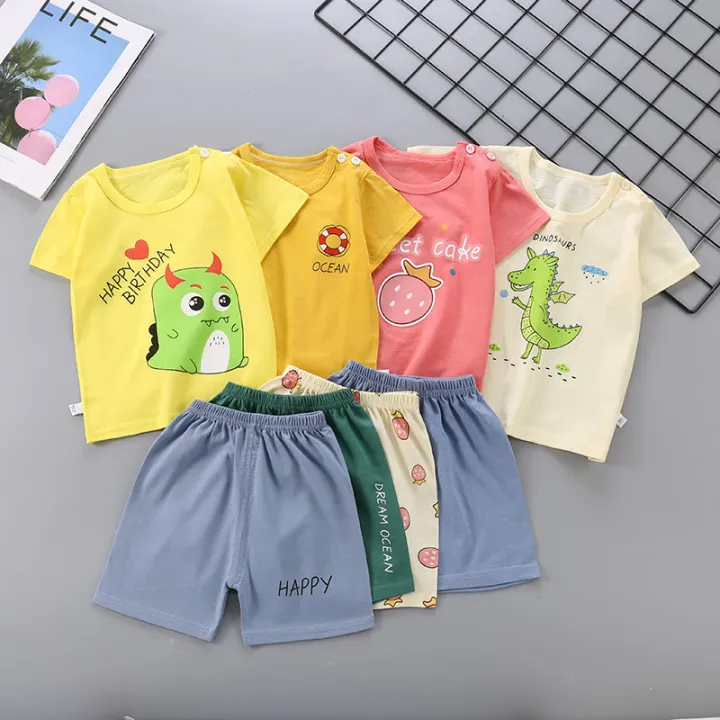 Children's%20short%20sleeve%20suit%20cotton%20girl%20new%20summer%20dress%20boy%20t-shirt%20shorts%20baby%20korean%20half%20sleeve%20children's%20clothes%20wholesale%20-%20Image%203