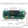 Fast Charging Power Bank Circuit Micro/Type-C/USB-A/Lightning USB 5V 2.4A Dual USB Charger Board Mobile Power Bank DIY. 