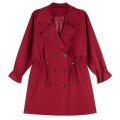Lining Windbreaker Femme Mid-Length Spring Autumn New Coat Wild Loose Suit Collar Casual Thin Coat Trench Coat Women. 