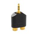2 Pieces Gold Plated 3.5mm Stereo to 2-RCA Male to Female Adapter,Audio Splitter Adapter, Dual RCA Jack Adapter. 