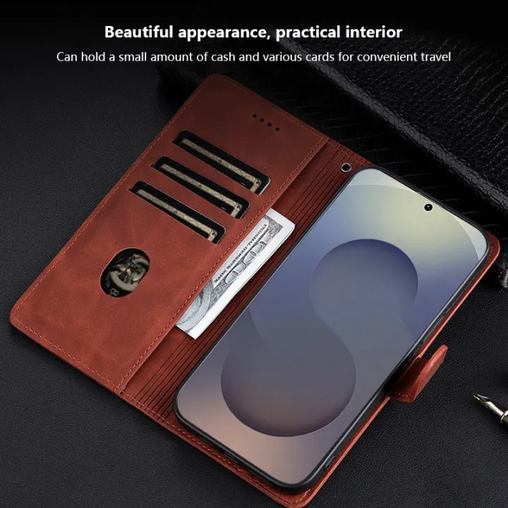 Tokifu%20For%20Samsung%20Galaxy%20S25%20S25+%20S25%20Ultra%20New%20Business%20Minimalist%20Flip%20Style%20Leather%20Anti%20Fall%20Protective%20Back%20Cover%20-%20Image%205