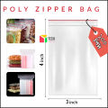 3 x 4 Inch zip Lock Tip Button Plastic Packet (100 pcs pack). 