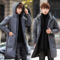Long Jacket Men Autumn/winter Down Cotton Thick Parkas Men Waterproof Windproof Warm Casual Hooded Men Coat.
