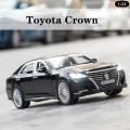 1:24 Toyota Crown Diecast Alloy Car XLG 6 Open Premium Model Vehicle Metal Toy Model Pull back Sound Light. 