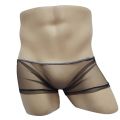 Men See Through Tulle Low Rise Boy Sissy Boxer Briefs Underwear Ultra-thin Breathable Transparent Boxershorts Lingerie. 