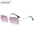 【VisioN Shop】C6JASPEER Rimless Rectangle Sunglasses Women Men Shades Brand Designer Gradient UV400 Sun Glasses Retro Frameless Sunglasses. 