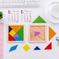 Wooden Puzzle Toys for Kids Colorful Geometric Tangrams Puzzles Boards Toys Kids Early Learning Educational Toy Jigsaw Puzzles Luhuai CVC. 