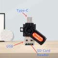 USB OTG Card Reader Type C OTG TF SD Memory Card Reader Adapter. 