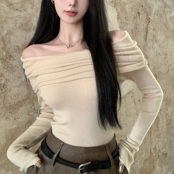 Idle%20Style%20off-Shoulder%20Collarbone%20Knitted%20Sweater%20Spring%20Gentle%20Slim%20Fit%20Slimming%20Thin%20Long%20Sleeve%20Bottoming%20Shirt%20Top%20-%20Image%208