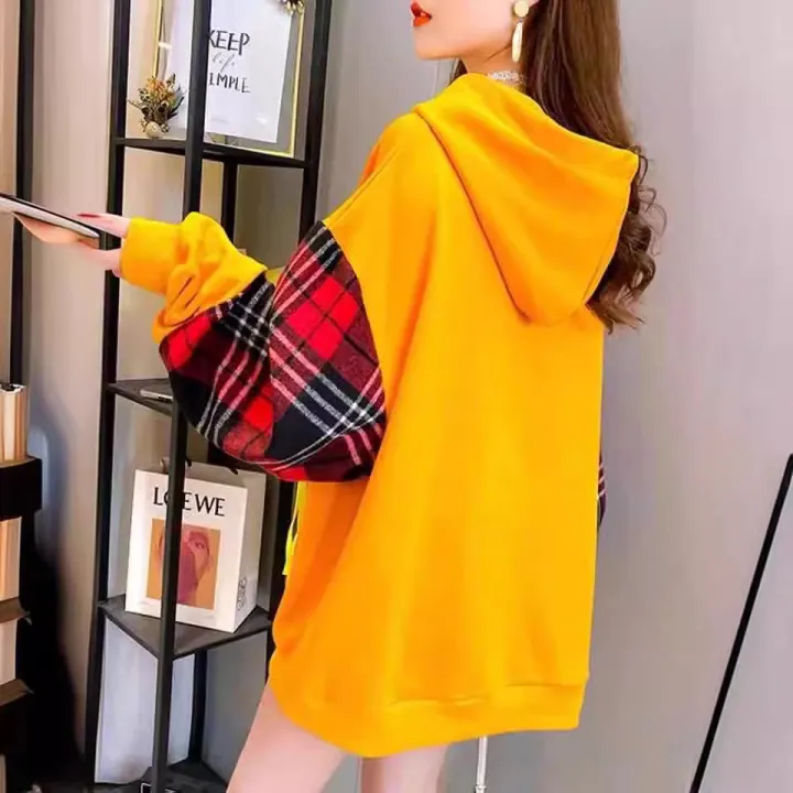 Autumn%20women's%20sweatshirt%20new%202021%20loose%20korean%20version%20fashion%20design%20sense%20stitched%20plaid%20long%20sleeve%20top%20women's%20jacket%20-%20Image%204