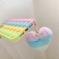 Love Heart Push Bubble Case For Iphone 14 13 12 Pro Max Mini 7 8 XR X Stress Reliever Toys Popits Silicone Phone Case Cover.