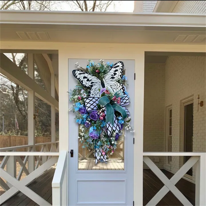 Summer%20Rose%20Butterfly%20Wreath%20Mother's%20Day%20Home%20Wall%20Hanging%20For%20Front%20Door%20Home%20Living%20Room%20Art%20Decoration%20Artificial%20Wreath%20Spring%20-%20Image%206