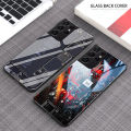 For Samsung Galaxy S21 Ultra Back Cover Version Theme Case Tempered Glass Protection shockproof Cover for Samsung S21 Ultra case Transparent Circuit Board Design Full Coverage Phone cases. 