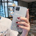 Casinglee for OPPO F17 case Shiny Ring Glitter Soft Transparent Holder Stand Back cover with String for OPPO F17 Phone cases cover Stars Moon Girls. 