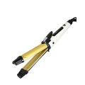 KM-1268 (2-In-1) Multifunctional Electric Hair Curler & Straightener - Black and Gold. 