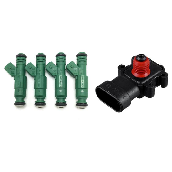 2 Set Car Accessories: 1 Set Fuel Injectors & 1 Pcs 3 Bar Air Intake ...