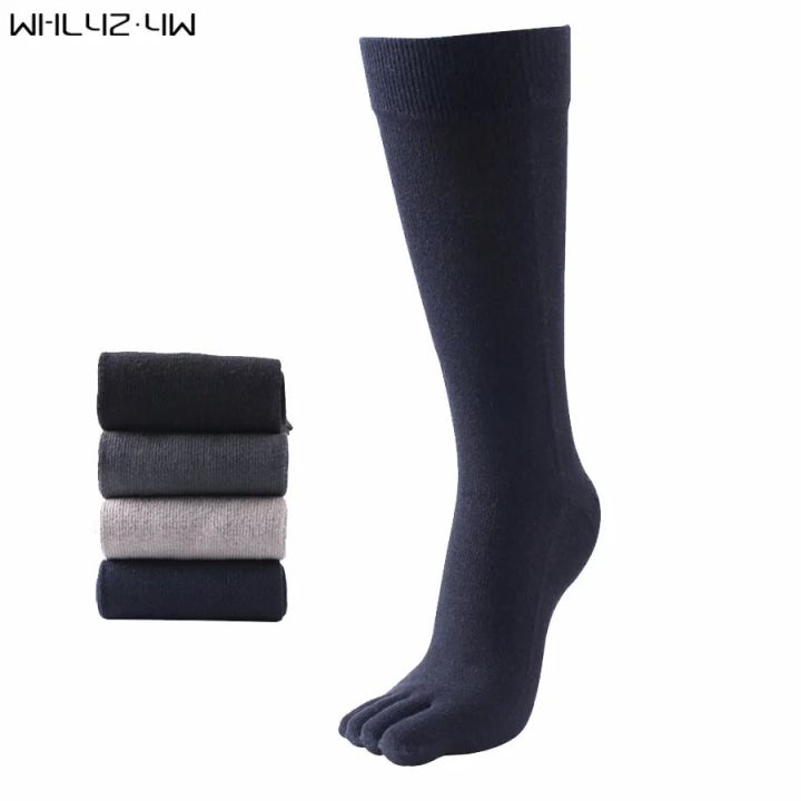 5%20Pairs%20Combed%20Cotton%205%20Finger%20long%20Socks%20Man%20Solid%20Business%20Soft%20Elastic%20Sweat-Absorbing%20Anti-Bacterial%20Party%20Dress%20Toe%20Socks%20-%20Image%202