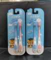 Children's soft bristle toothbrush cartoon cute shape 3-9 years old baby 2pcs card set.