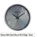 Deluxe Wall Clock Round W/O Digit Silver. 