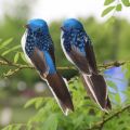 2 Pcs Artificial Feather Bird Garden Statues Floral Decoration Bird Foam Feather Products Sparrow.