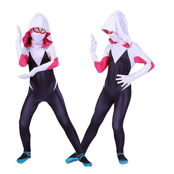 Gwen Spiderman Bodysuits for Kids Children's Holiday jumpsuit Miss Halloween Cosplay Costumes