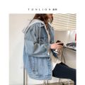Tonlion 2024 New Spring and Autumn Denim Coat Women's Korean-Style Loose Hooded Denim Clothes Jacket Women's Short Coat.