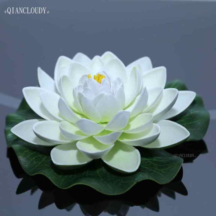 Lotus Water Lily Pool Floating Lotus Leaf Flowers Home 1 Pcs