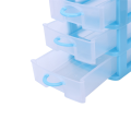 3X Mini Translucent Drawer Type Plastic Storage Box(Blue 3 Layers). 