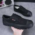 Thickened Liberation Shoes Men's Labor Protection Shoes Building Construction Site Shoes 2022 New Rubber Shoes Wear-Resistant Non-Slip Breathable Canvas Shoes. 