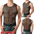 Mens Transparent Mesh T Shirt New See Through Fishnet Long Sleeve Muscle Undershirts Nightclub Party Perform Top Tees. 