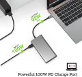 Triple Display USB C Hub Dual Monitor Adapter Laptop Hub USB C to 2 HDMI 4K+VGA+Ethernet+100W PD+4USB+Audio for MacBook Pro OTG. 