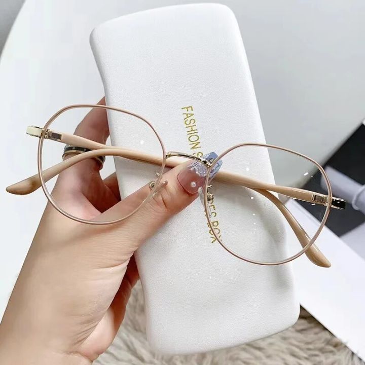 Korean Style Round Reading Glasses Computer Frame Alloy Women Prebyopia Anti Blue Light Spectacles Eyeglasses 0 +1.5 +2 +2.5 +3
